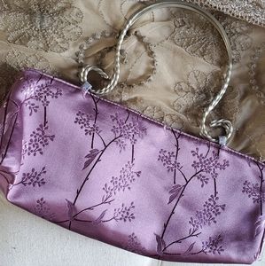 Asian Style, Purple Purse w/ Unique Metal Handles